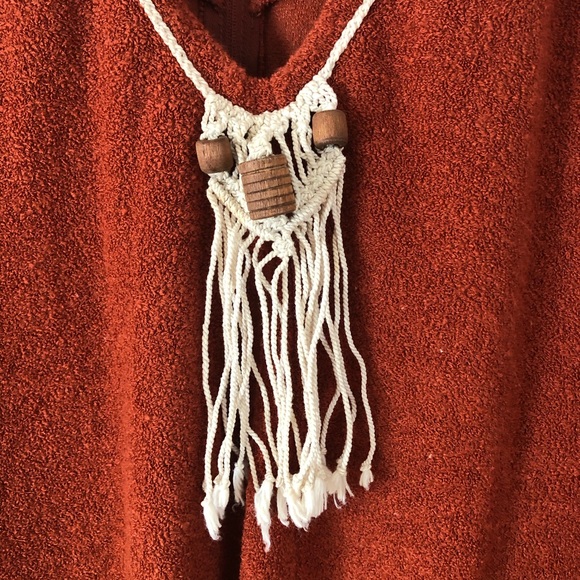 VINTAGE 70s MACRAME SHIRT S/M BOHO - Picture 2 of 5